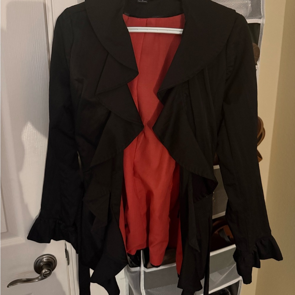 Willi Smith Black Ruffle Jacket - Picture 2 of 9